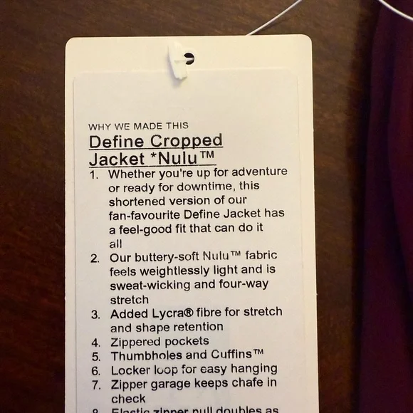 Define Cropped Jacket *Nulu™ Garnet - Picture 9 of 9